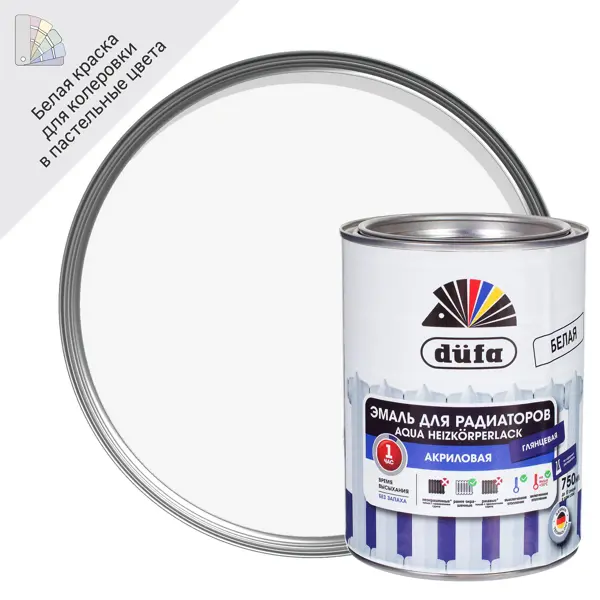 Эмаль для радиаторов Dufa Aqua-Heizkorperlack цвет белый 0.75 л