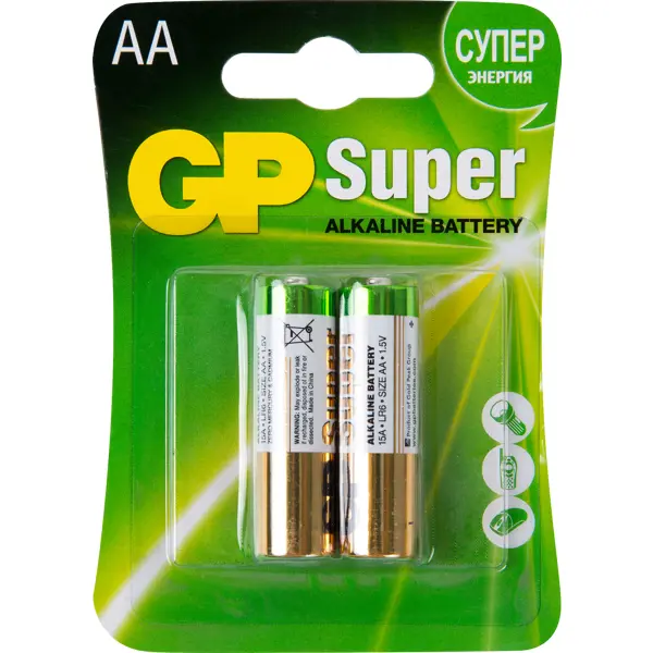 Батарейка GP Super AA (LR6) алкалиновая 2 шт.