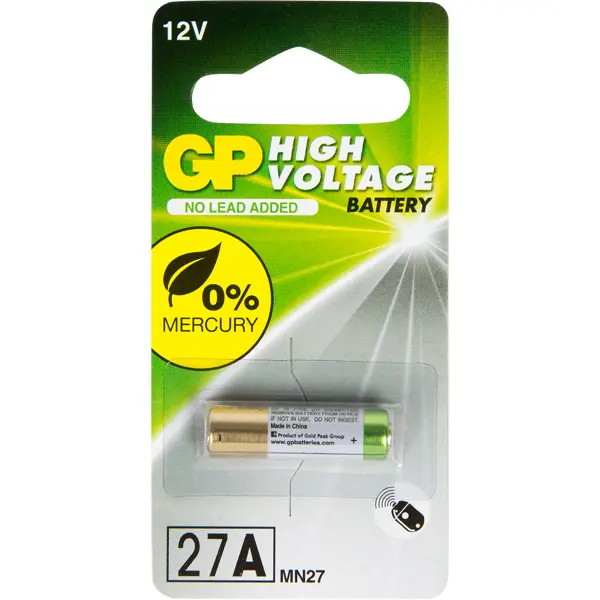 Батарейка алкалиновая GP 27A, 12 В, 1 шт.