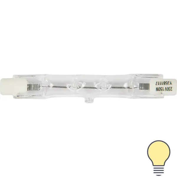 Лампа галогенная Uniel R7s 150 Вт свет тёплый белый