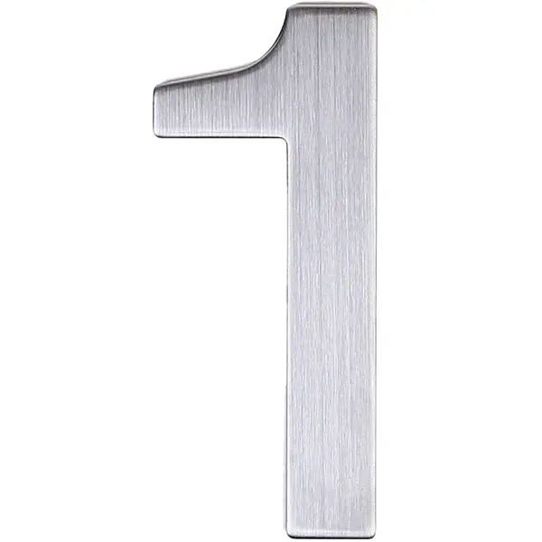 Цифра «1» самоклеящаяся 95х62 мм нержавеющая сталь цвет серебро