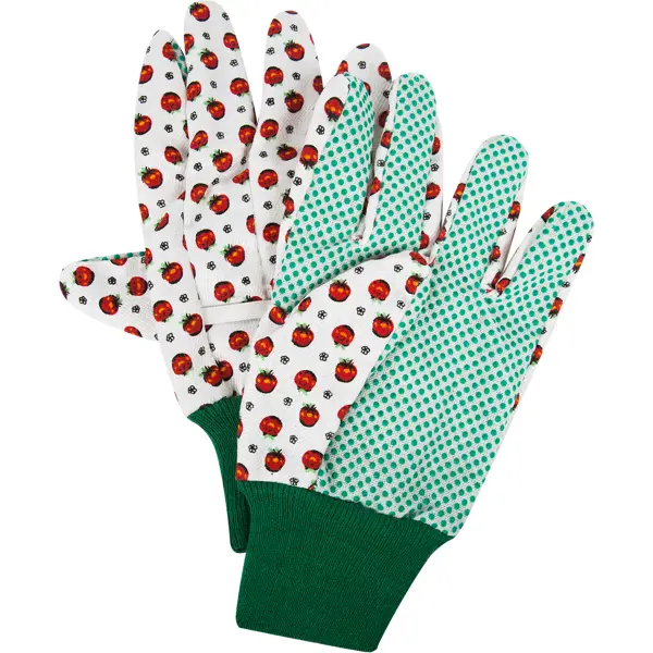 Перчатки садовые с рисунком hx-33-XL, х/б-ПВХ