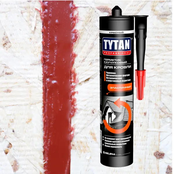 Герметик каучуковый кровельный красный Tytan Professional, 310 мл