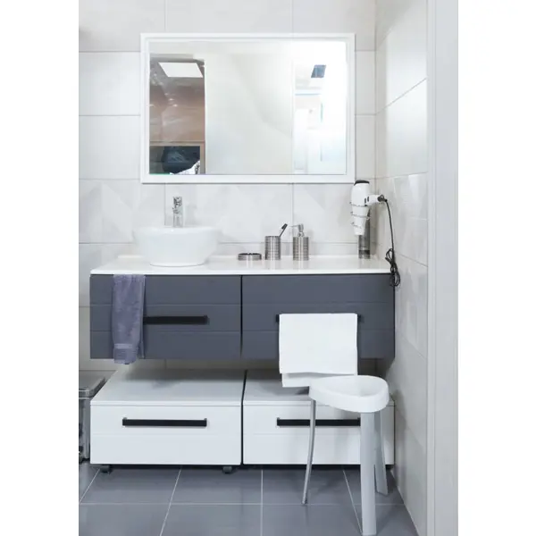 Зеркало для ванной Omega Glass NNB15 60x90 см прямоугольное цвет белый