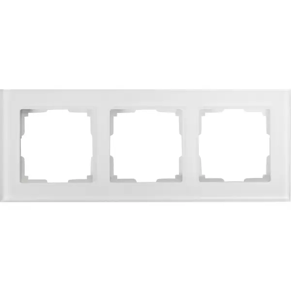 Рамка для розеток и выключателей Werkel Favorit 3 поста стекло цвет белый
