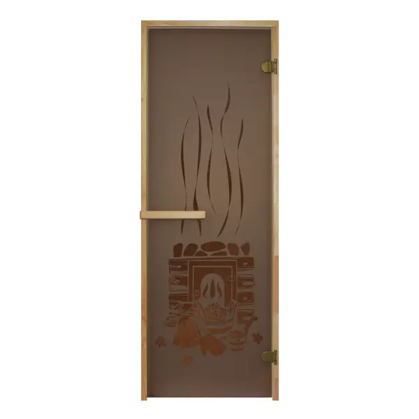 Дверь для сауны 69x189 см цвет бронза с рисунком
