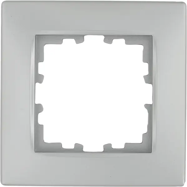Рамка для розеток и выключателей Lexman Виктория сферическая 1 пост цвет серебро матовый