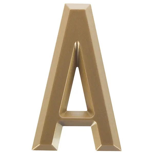 Буква «А» Larvij самоклеящаяся 60x37 мм пластик цвет матовое золото