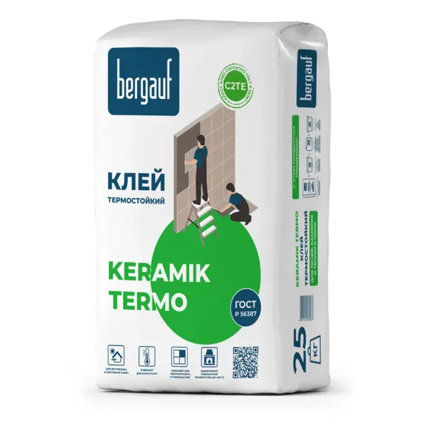 Клей для облицовки печей Bergauf Keramik Termo 25 кг
