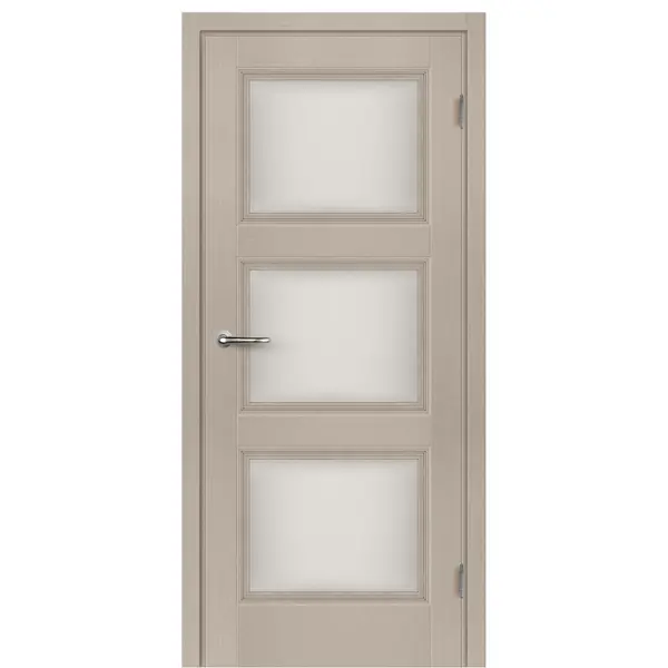Дверь межкомнатная Трилло остеклённая Hardflex ламинация цвет ясень 60x200 см (с замком и петлями)