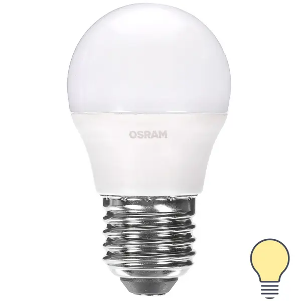 Лампа светодиодная Osram Шар E27 6.5 Вт 550 Лм свет тёплый белый