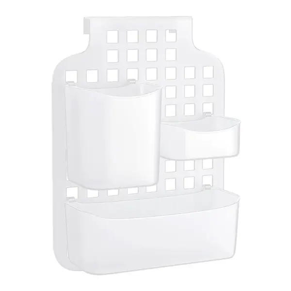 Органайзер универсальный навесной на кухонный фасад 28.5x38x10 см пластик цвет белый