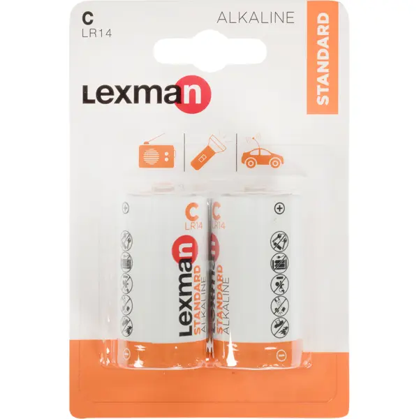 Батарейка Lexman C (LR14) алкалиновая 2 шт.