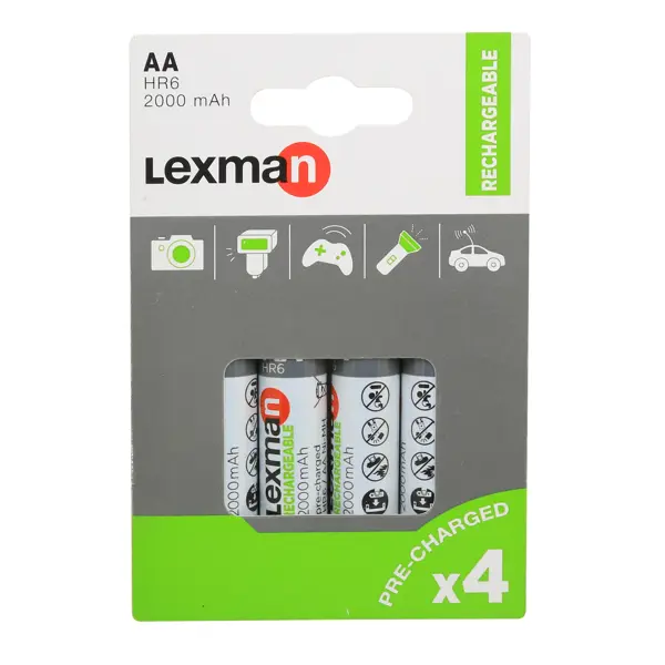 Аккумуляторные батарейки Lexman AА 4шт 2000mAh