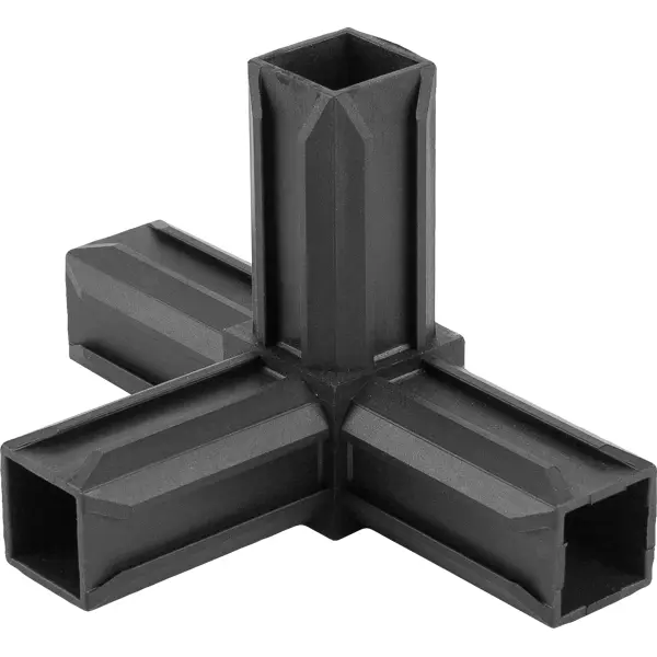 Соединитель пластиковый для трубы 30x30 мм смежный 4-палый ПВХ цвет черный