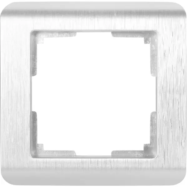 Рамка для розеток и выключателей Werkel Stream 1 пост, цвет серебряный рифленый