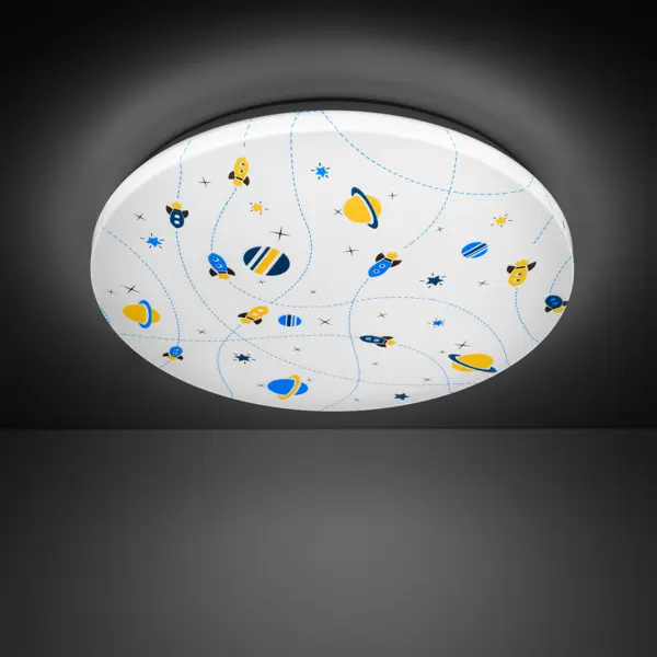 Светильник настенно-потолочный светодиодный Gauss Orbit рисунок космос, 14 м?, белый свет, цвет белый