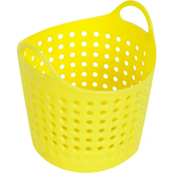 Корзинка для мелочей 11x10x8.5 см пластик цвет желтый
