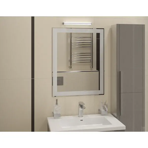 Зеркало для ванной Сапфир 53.5x68 см цвет прозрачный