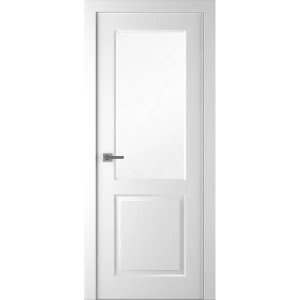 Дверь межкомнатная Австралия остеклённая эмаль цвет белый 90x200 см (с замком)