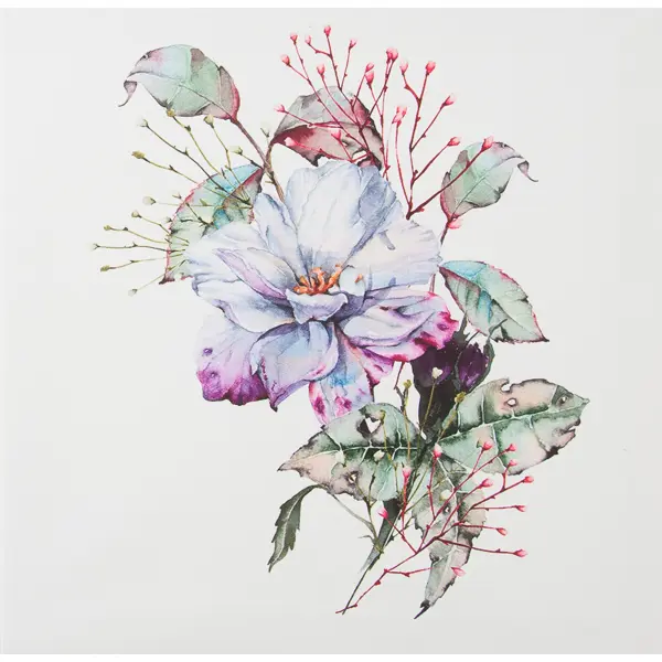 Картина на холсте «Акварель цветок» 30x30 см