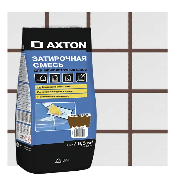 Затирка цементная Axton А400 цвет коричневый 2 кг