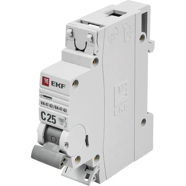 Автоматический выключатель EKF ВА47-63 1P C25 A 4.5 кА