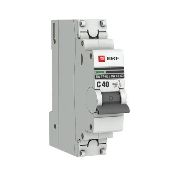 Автоматический выключатель EKF PROxima ВА47-63 1P C40 А 6 кА mcb4763-6-1-40C-pro