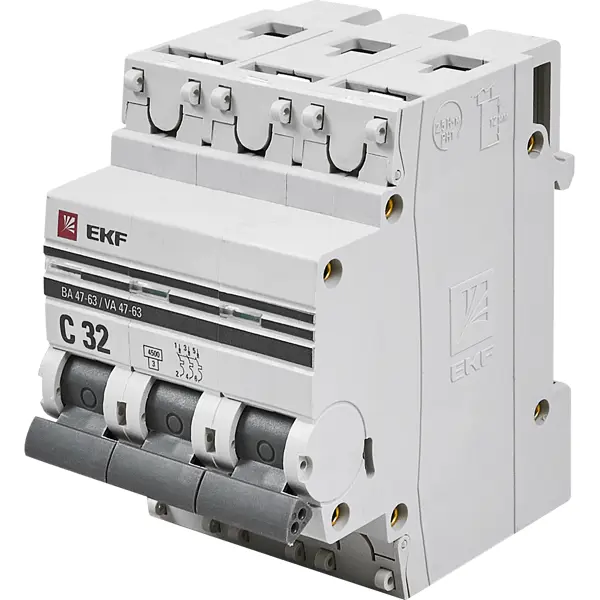 Автоматический выключатель EKF ВА47-63 3P C32 A 4.5 кА