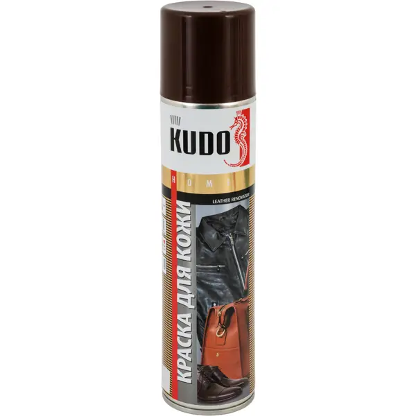 Краска аэрозольная Kudo для гладкой кожи цвет коричневый 0.4 л