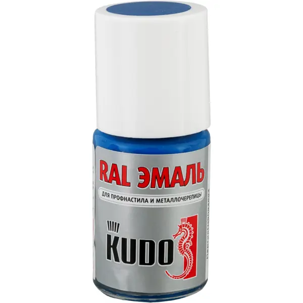 Эмаль для металлочерепицы Kudo с кисточкой цвет синий 15 мл