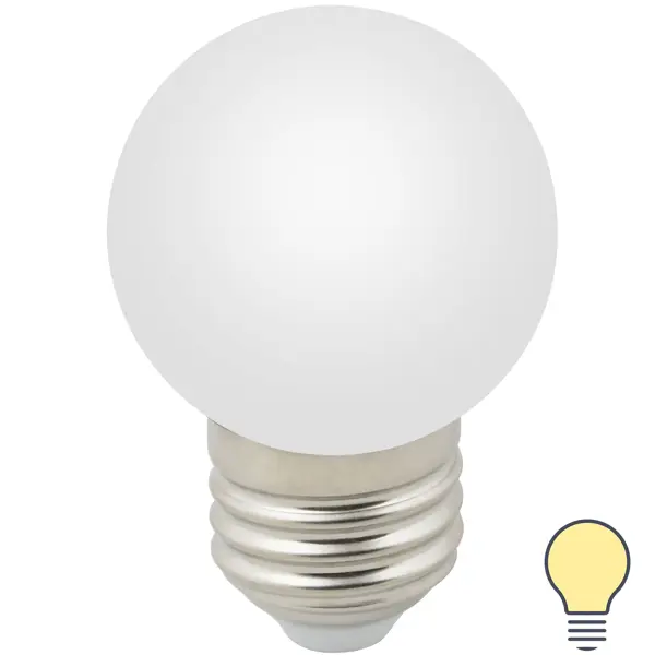 Лампа светодиодная Volpe E27 12/220 1 Вт шар матовая 80 Лм, теплый белый свет