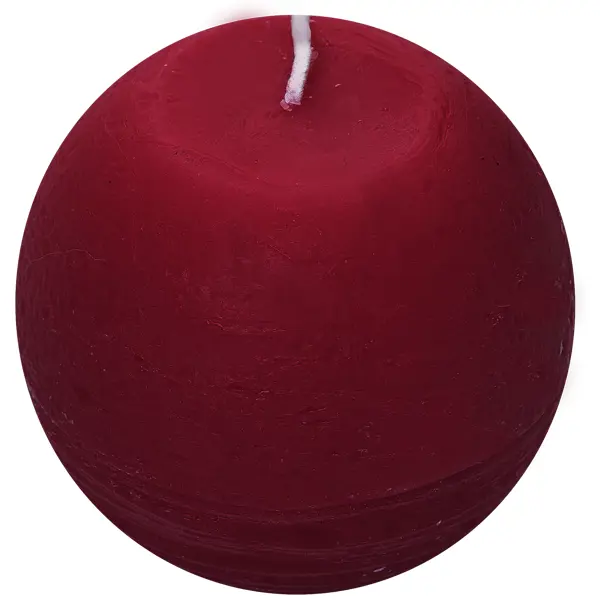 Свеча-шар «Рустик» 8 см цвет бордо