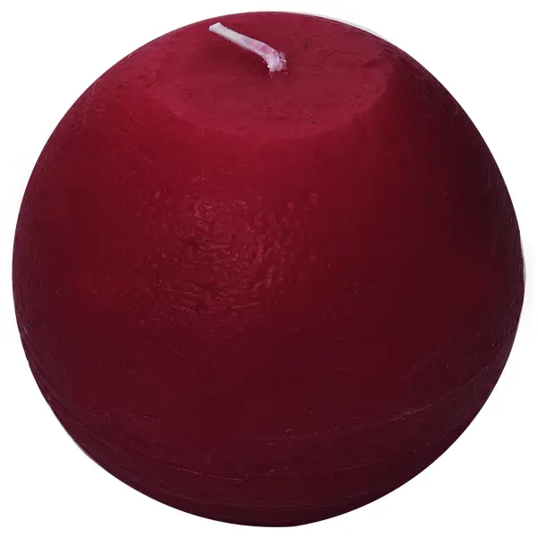 Свеча-шар «Рустик» 10 см цвет бордо