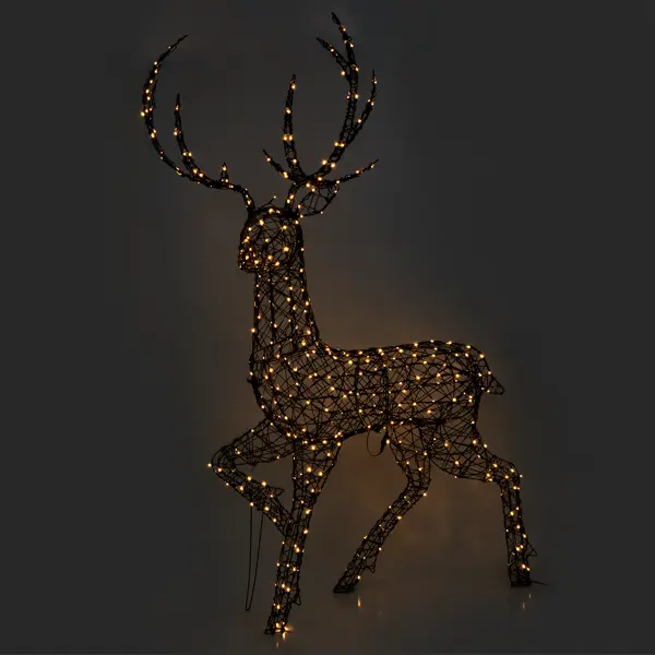 Светящаяся уличная фигура «Олень» 400 LED, 200 см, цвет коричневый, тёплый белый свет