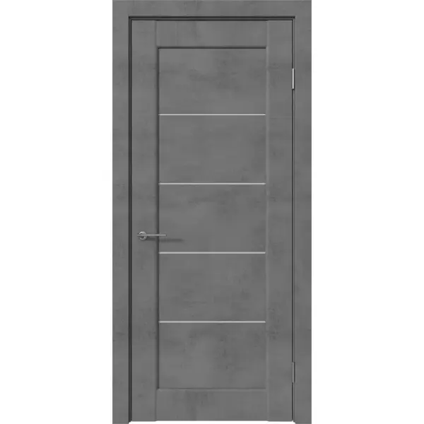 Дверь межкомнатная Сохо остекленная ПВХ ламинация цвет лофт темный 80x200 см (с замком и петлями)