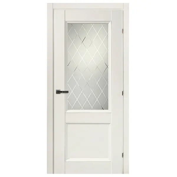 Дверь межкомнатная Танганика остеклённая CPL ламинация цвет белый 70x200 см (с замком)