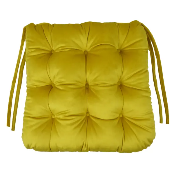 Сидушка для стула «Бархат» 40x36 см цвет жёлтый