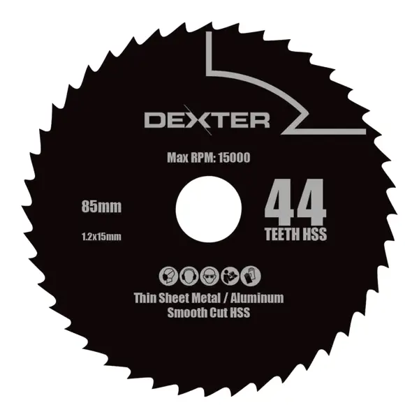 Диск по металлу 85x15 мм 44 зуба Dexter