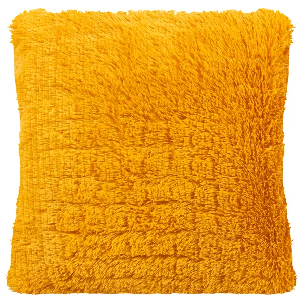 Подушка Искусственный мех 40x40 см цвет желтый