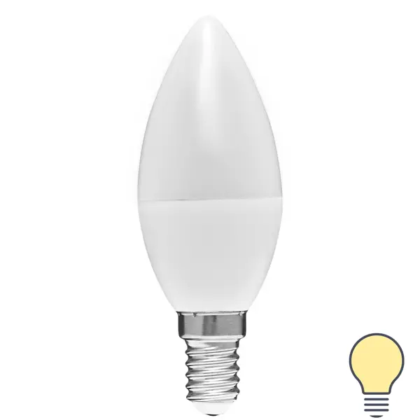 Лампа светодиодная Osram С35 E14 220-240 В 7 Вт свеча матовая 560 лм, теплый белый свет