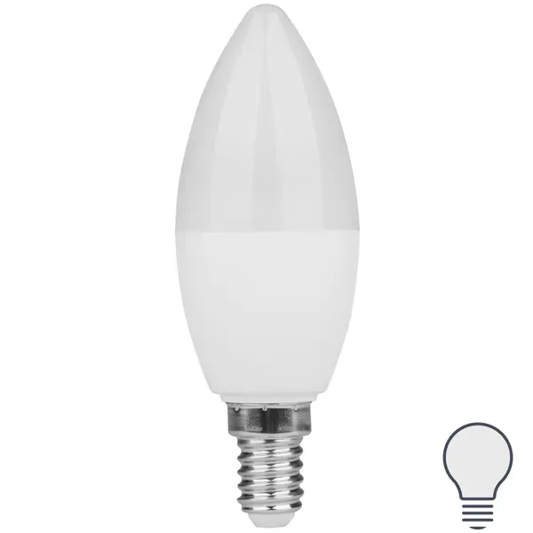 Лампа светодиодная Osram С35 E14 220-240 В 7 Вт свеча матовая 560 лм, нейтральный белый свет