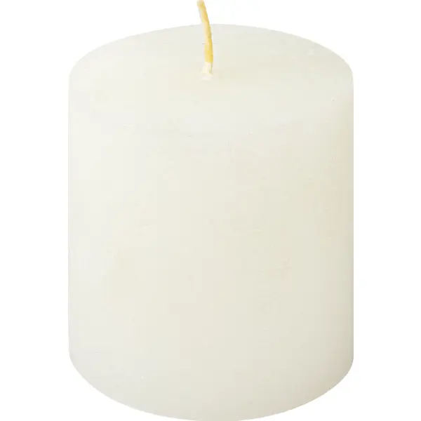 Свеча столбик Рустик белая 7 см