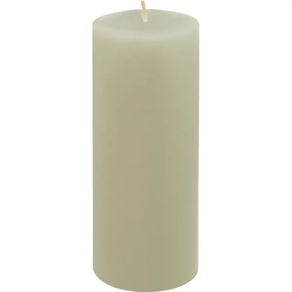 Свеча столбик Рустик светло-серая 16 см