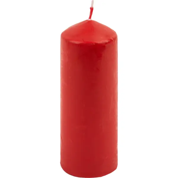 Свеча-столбик 60x170 мм, цвет красный
