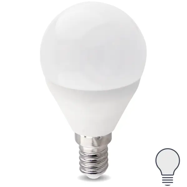Лампа светодиодная E14 220-240 В 8 Вт шар матовая 750 лм нейтральный белый свет