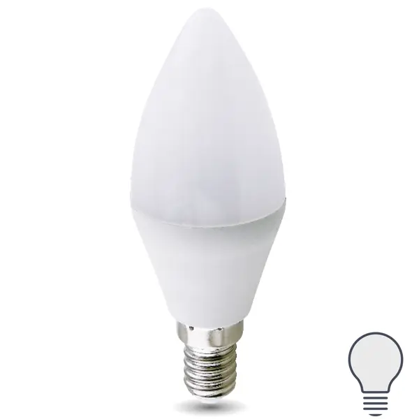 Лампа светодиодная E14 220-240 В 8 Вт свеча матовая 750 лм нейтральный белый свет