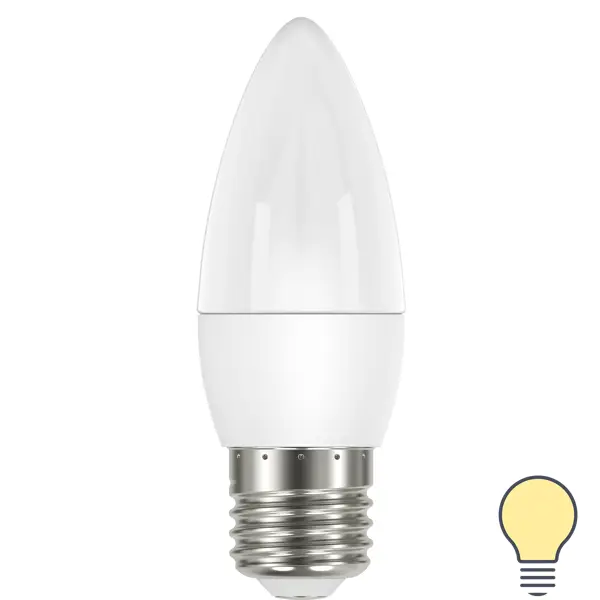 Лампа светодиодная Lexman Candle E27 175-250 В 7 Вт белая 750 лм теплый белый свет