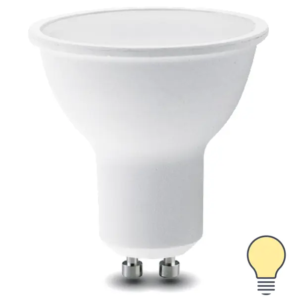 Лампа светодиодная Lexman GU10 175-250 В 6 Вт спот матовая 500 лм теплый белый свет
