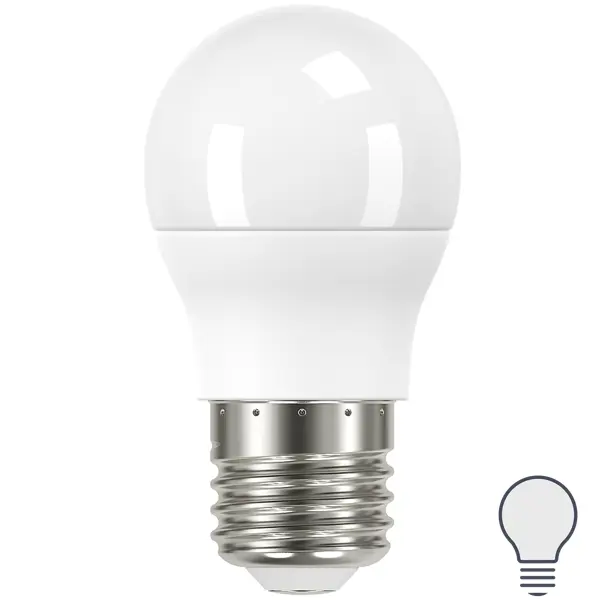 Лампа светодиодная Lexman P45 E27 175-250 В 7 Вт белая 600 лм нейтральный белый свет